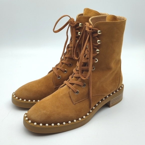 NEW STUART WEITZMAN SONDRA ANKLE BOOT IN TAN 🤎 SIZE 5 $782 - Picture 8 of 15